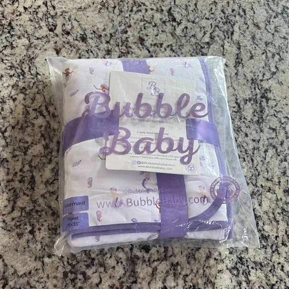 Bubble Baby Mermaid Bamboo Blanket - Picture 1 of 7